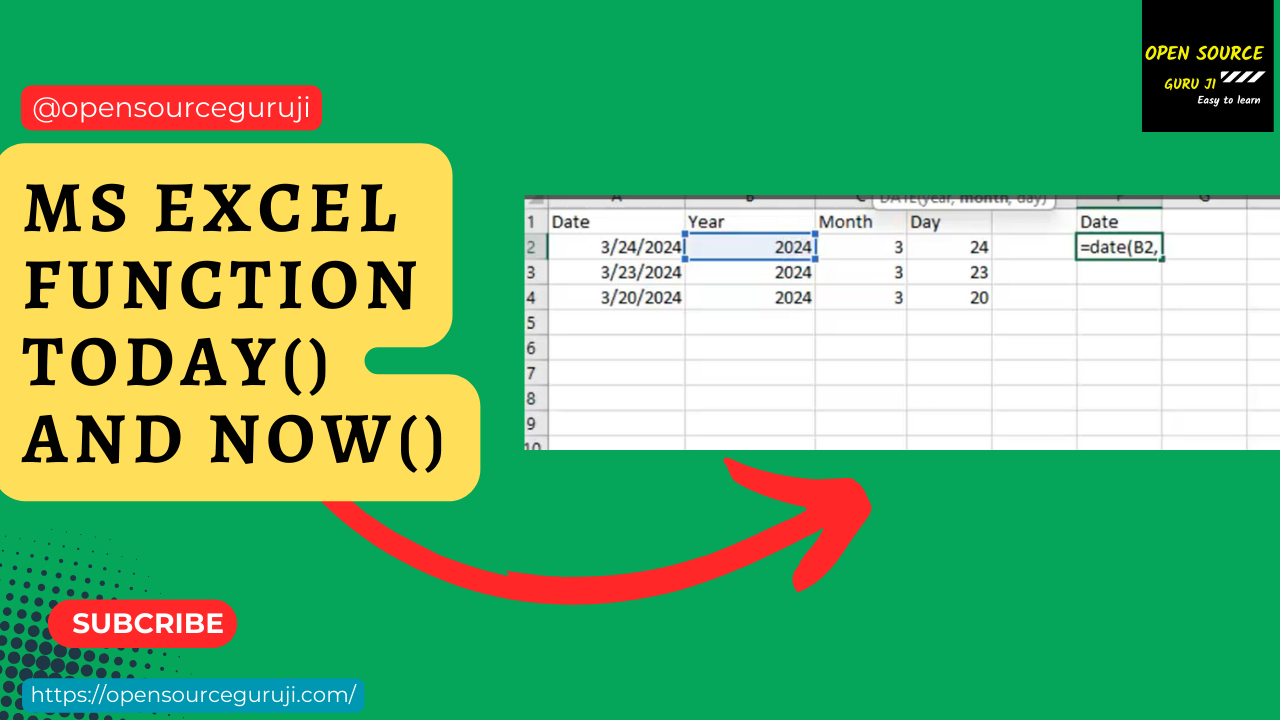 MS Excel - Functions - Now and Today